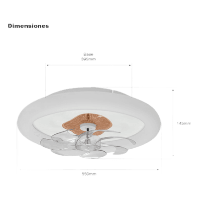 JWJ Ventilador de Techo con Luminario LED