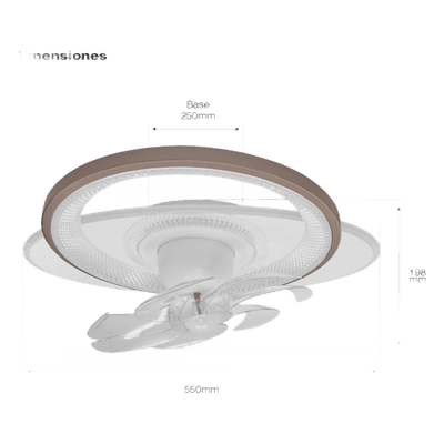 JWJ Ventilador de Techo con Luminario LED