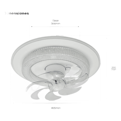 JWJ Ventilador de Techo con Luminario LED