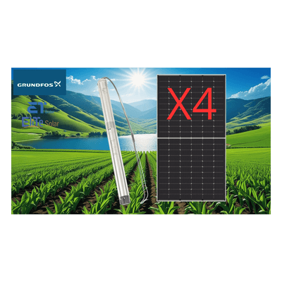 GRUNDFOS Kit De Bombeo Solar/ Bomba 1.4Kw / 4 Módulos Solares 610w