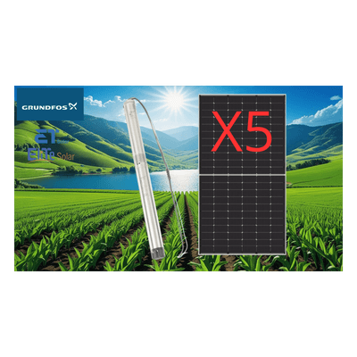 GRUNDFOS Kit De Bombeo Solar/ Bomba 2.5 Kw / 5 Módulos Solares 610w