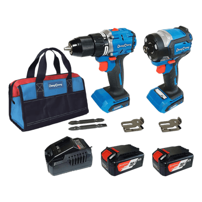 DONGCHENG Kit Taladro Percutor y Atornillador de Impacto