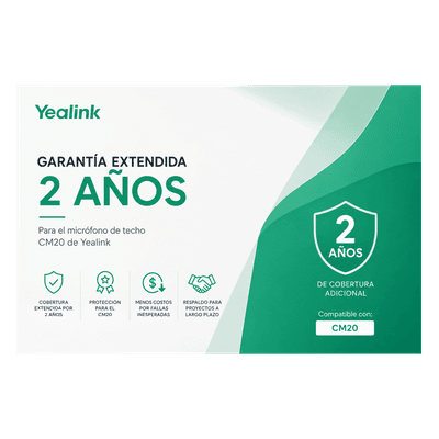 YEALINK Garantia Extendida de 2 años para Microfono de Techo CM20 de Yealink