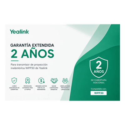 YEALINK Garantia Extendida de 2 Años para Pod de Proyección Inalambrica WPP30 de Yealink