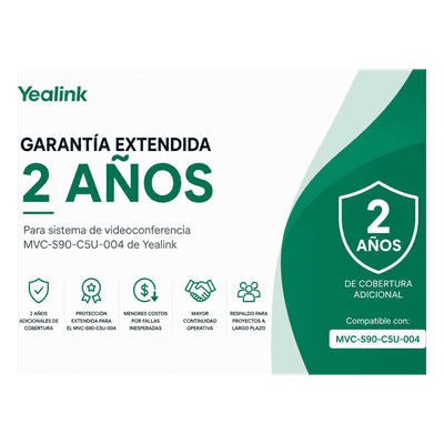 YEALINK Garantia Extendida para Sistema de Videoconferencia MVC-S90-C5U-004 de Yealink
