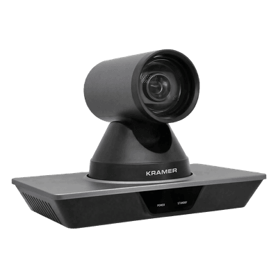 KRAMER Cámara PTZ 4K Ultra-HD | Sensor CMOS 1/2.5" 8.51 MP | Resolución 4K@60fps | Zoom Óptico 12x + Digital 16x | Ángulo de Visión Horizontal 71° | Pan ±170° | Tilt ±30° | Salidas HDMI 1.4, 3G-SD