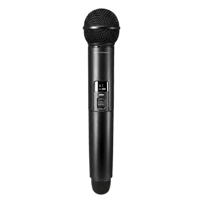AUDIO-TECHNICA Transmisor Handheld Inalámbrico Digital | 2.4 GHz | 24-bit 48 kHz | Cápsula Dinámica Cardioide | Pantalla OLED | Encriptación AES128
