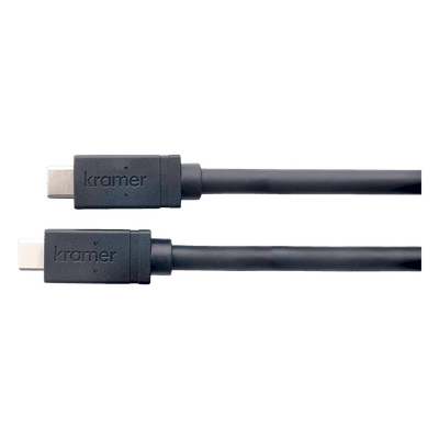 KRAMER Cable Activo Híbrido AOC USB-C (M) a USB-C (M) | USB 3.2 Gen-2 SuperSpeed+ | 10 Gbps | 4K@60 Video | Carga 60W | K-Lock | 15.2 mts