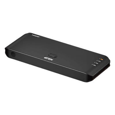 ATEN Switch HDMI 4 Puertos True 4K Essentials | RapidSync™ | HDR10+ | HDCP 2.2 | Control por Botón e IR | LPCM 7.1 | Diseño Compacto