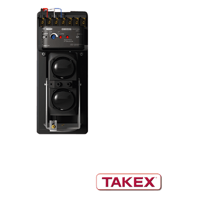 TAKEX Barrera de 2 haces, con una sola frecuencia, con Protección de 20 m en Exterior y 40 m en Interior.