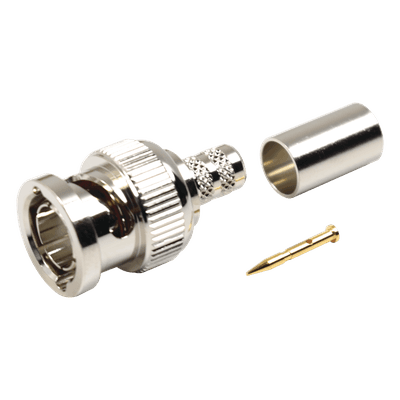 RF INDUSTRIES,LTD Conector BNC Macho en 75 Ohm, de Anillo Plegable para RG-59/U, Níquel/ Oro/ Teflón.