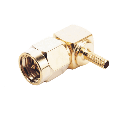 RF INDUSTRIES,LTD Conector SMA Macho en Ángulo Recto Para RG-174/U, Grupo B, Oro/ Oro/ Teflón.
