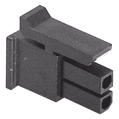 SYSCOM Receptáculo de dos posiciones en Conector Rectangular de Carcasa Negra de 0.118 "(3.00 mm) Molex.