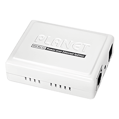 PLANET Inyector PoE 802.3af de 1 Puerto 10/100 Mbps (Mid-Span), Hasta 15.4 W