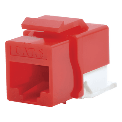 LINKEDPRO BY EPCOM Módulo Jack Cat6 sin Herramienta (toolless) keystone para faceplate - Color Rojo
