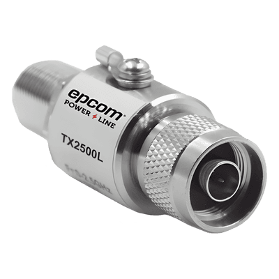 EPCOM POWERLINE Protector de Línea Coaxial, tipo tubo de gas y paso de C.D., para 0-2.5 GHz, 750W y 0.2 dB de Perdida por Inserción