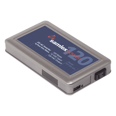 SAMLEX Inversor de corriente 120W, Ent: 12 Vcc, Sal: 120 Vca, de Uso 24/7 para Domos PTZ