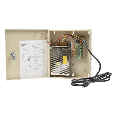EPCOM POWERLINE Fuente de poder profesional para CCTV de 12 Vcc @ 5A, para 4 cámaras ; Voltaje de entrada de 100-240 Vca
