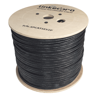 LINKEDPRO BY EPCOM Bobina de Cable Siamés Cat5e CCA + 2 Cables Gruesos (16 AWG)
