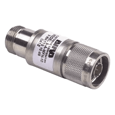 Atenuador Atenuador en Línea de 10 dB, 5 W. Máximo, CD-4 GHz, Conectores N Macho-Hembra.