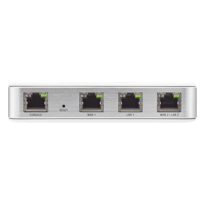 UBIQUITI Router UniFi puertos Ethernet Gigabit, desempeño de 1 Mpps, hasta 100 dispositivos en LAN, bloqueo de tráfico por categoría, administración desde la nube