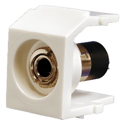 PANDUIT Módulo Acoplador Estéreo de 3.5mm (1/8), Tipo Keystone, Para Soldar, Color Blanco Mate