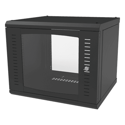 LINKEDPRO BY EPCOM Gabinete para Montaje en Pared Fijo, con 9 Unidades de Rack, de 19in, Puerta de Cristal Templado, Fabricado en Acero
