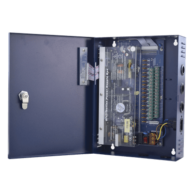 EPCOM POWERLINE Fuente de poder profesional de 12-14.8 Vcc @ 16 Amper ; para 16 cámaras , Voltaje de entrada : 96-264 Vca, con capacidad de batería de respaldo, requiere batería.