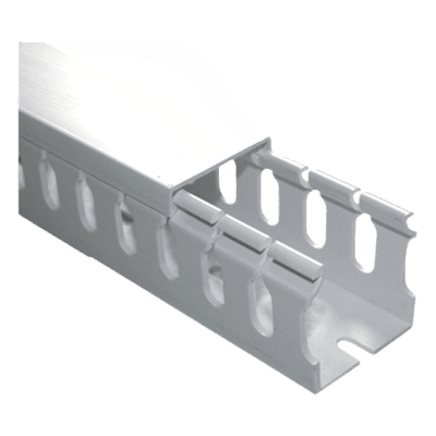 THORSMAN Canaleta ranurada con tapa blanca, de PVC auto extinguible, 40 x 40 x tramo 2m.