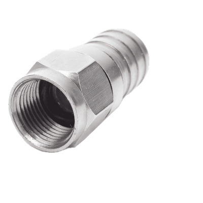 RF INDUSTRIES,LTD Conector F Macho, 75 Ohm, Plegable para Cable RG-6/U sin pin, Niquel/Polietileno.