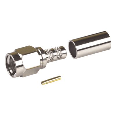 RF INDUSTRIES,LTD Conector SMA Macho Inverso, de Anillo Plegable para RG-58/U, Niquel /Oro /Teflón.