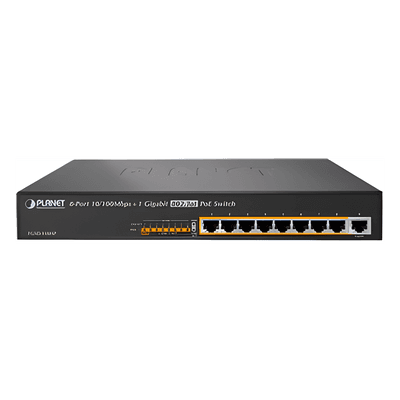 PLANET Switch no administrable de 8 Puertos PoE+ 100BaseTX + 1 Puerto 100/1000Base-T con 130W de Potencia Total
