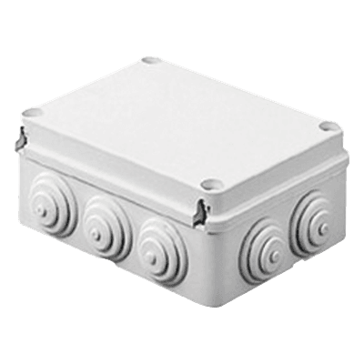 GEWISS Caja Estanca de PVC Para Derivación y Conexión, 12 Entradas, Tapa Atornillada, 380x300x120 mm (Área interna), Uso Exterior IP55, Material que no Propaga el Fuego y Libre de Hálogenos