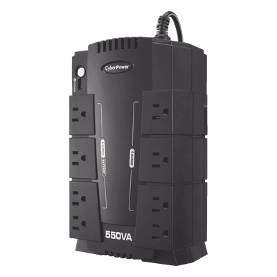 CYBERPOWER UPS de 550 VA/330 W, Topología Standby, Entrada 120 Vca NEMA 5-15P, Tipo Gabinete Compacto, Con 8 Tomas NEMA 5-15R