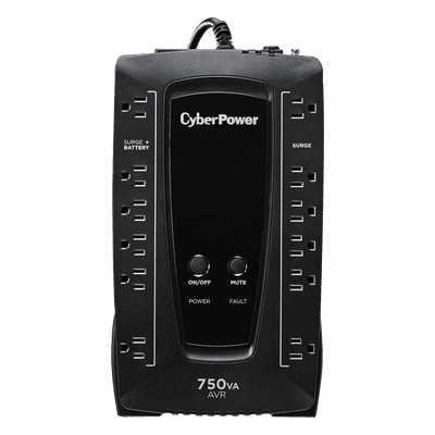 CYBERPOWER UPS de 750 VA/450 W, Topología Línea Interactiva, Entrada 120 Vca NEMA 5-15P, Tipo Gabinete Compacto, Con 12 Tomas NEMA 5-15R