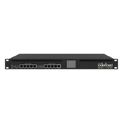 MIKROTIK RouterBoard, CPU 2 Núcleos, 10 Puertos Gigabit Ethernet, 1 Puerto SFP, 1 GB Memoria, Licencia Nivel 5, Montaje Rack