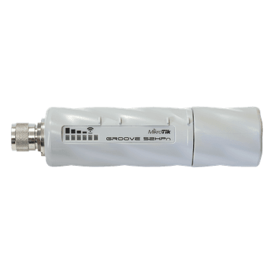 MIKROTIK (GrooveA 52) Punto de Acceso, Doble Banda (2.4 ó 5 GHz) 802.11 a/b/g/n, Hasta 500mW, Incluye Antena Omnidireccional de 6 dBi.