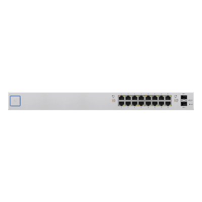 UBIQUITI Switch UniFi administrable de 18 puertos (16 Gibabit PoE+ 802.3at/af y pasivo 24V + 2 SFP) 150 Watts