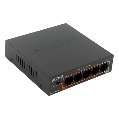 PLANET Switch PoE+ 802.3af/at Distancia 250 m, 4 Puertos, 1 Puerto 10/100 de Uplink