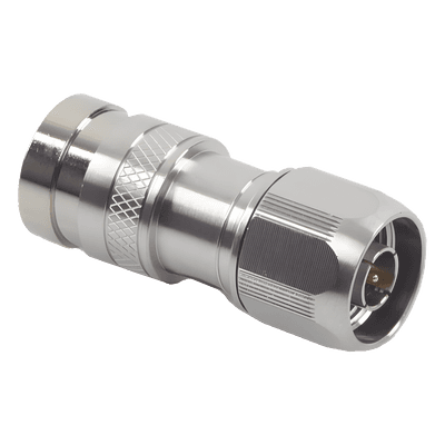 RF INDUSTRIES,LTD Conector N Macho de Compresion, en linea para LMR-400, CNT-400, RG-8/U, RF-400, Plata/Oro/Teflón.