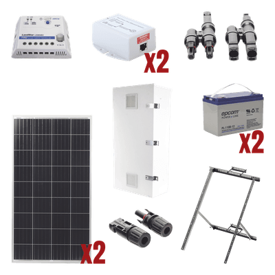EPCOM POWERLINE Kit Solar de 28 W con PoE Pasivo 24 Vcc para 2 Radios de Ubiquiti airMAX, Cambium ePMP