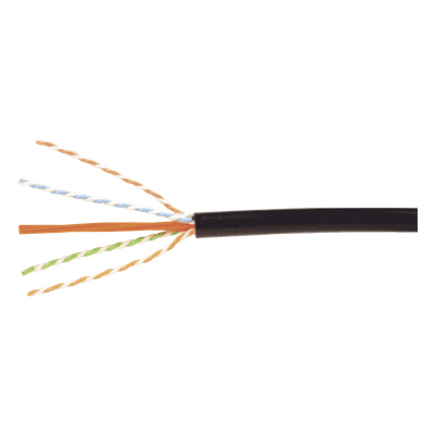 SIEMON Bobina de Cable Industrial (UTP) de 4 pares, Cat6A de 10Gbps, Planta Externa con Gel Enterrado Directo, Color Negro, 305m
