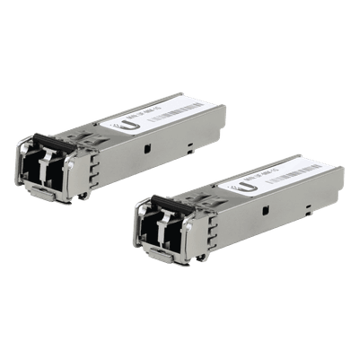 UBIQUITI UFiber Módulo SFP, transceptor MiniGibic MultiModo 1.25 Gbps, distancia 550m, conectores LC, paquete de 2 piezas
