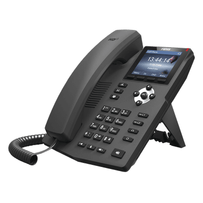 FANVIL Teléfono IP empresarial para 2 lineas SIP con pantalla LCD de 2.8 pulgadas a color, puertos Gigabit y conferencia de 3 vías, PoE