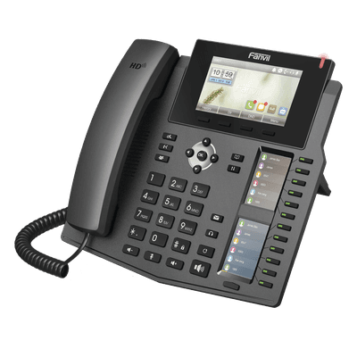 FANVIL Teléfono IP empresarial para 20 líneas SIP, Voz HD, 3 Pantallas LCD a Color, 12 teclas BLF, PoE