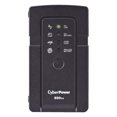CYBERPOWER UPS de 650 VA/400 W, Topología Standby, Compacto, Entrada 120 Vca NEMA 5-15P, Con 3 Tomas Respaldo/Protección y 3 Tomas Solo Protección NEMA 5-15R