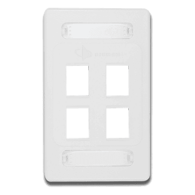 SIEMON Placa de Pared Modular 10G MAX de 4 Salidas, Color Blanco