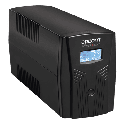 EPCOM POWERLINE UPS Con Más Potencia de 600VA / 360 W Con Display LCD y Regulador de Voltaje AVR, 4 Contactos NEMA 5-15R, Batería 7 Ah y Puertos RJ45 y USB