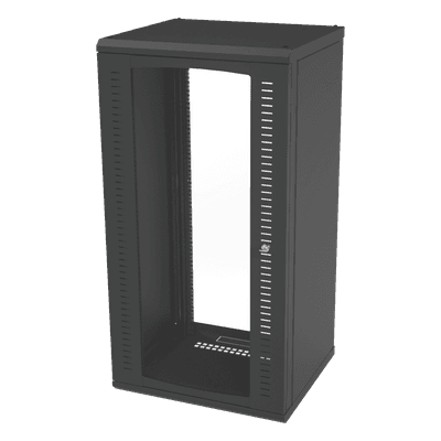 LINKEDPRO BY EPCOM Gabinete para Montaje en Pared, Puerta de Cristal Templado, Cuerpo Fijo con Rack 19" de 24 Unidades