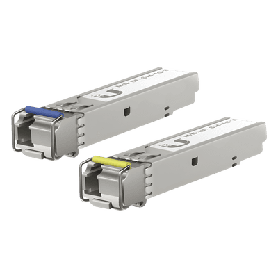 UBIQUITI UFiber Módulo SFP, transceptor MiniGibic MonoModo 1.25 Gbps, distancia 3km, un conector LC, incluye 2 tranceptores